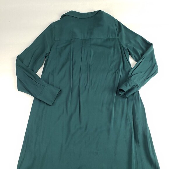 Boden Long Sleeve Maxi Dress Womens 12 R Green Collared Pullover Pocket *No Tie* - Picture 10 of 16